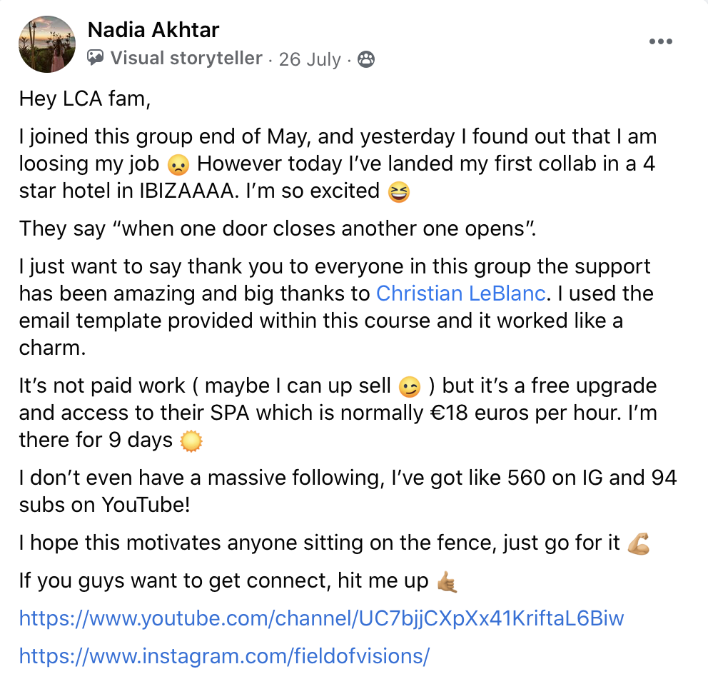 LCA community testimonial