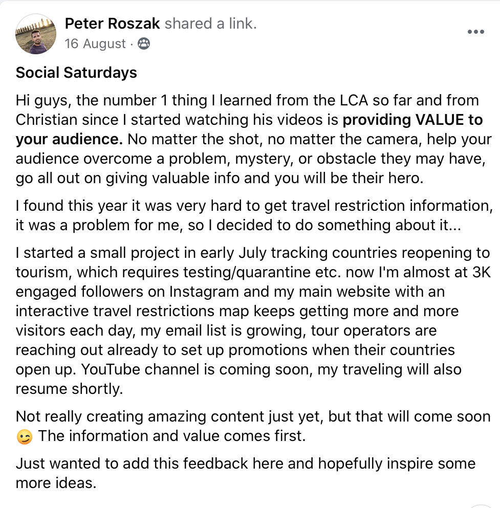 LCA community testimonial