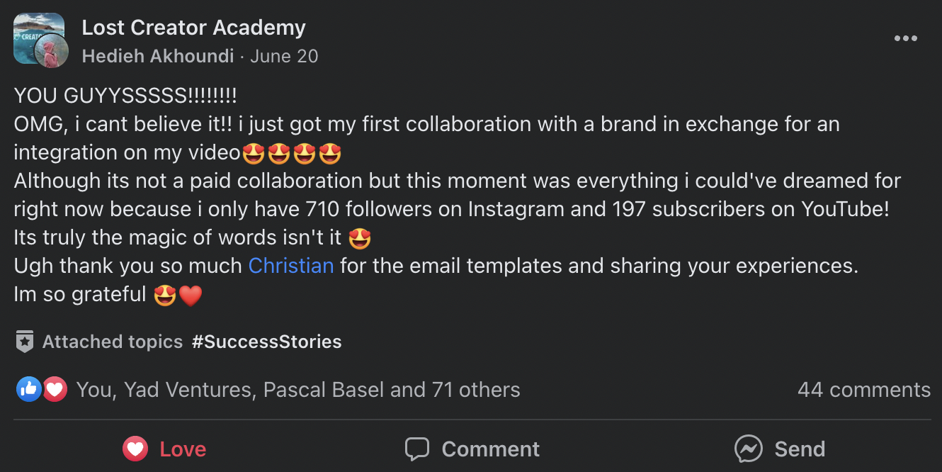 LCA community testimonial
