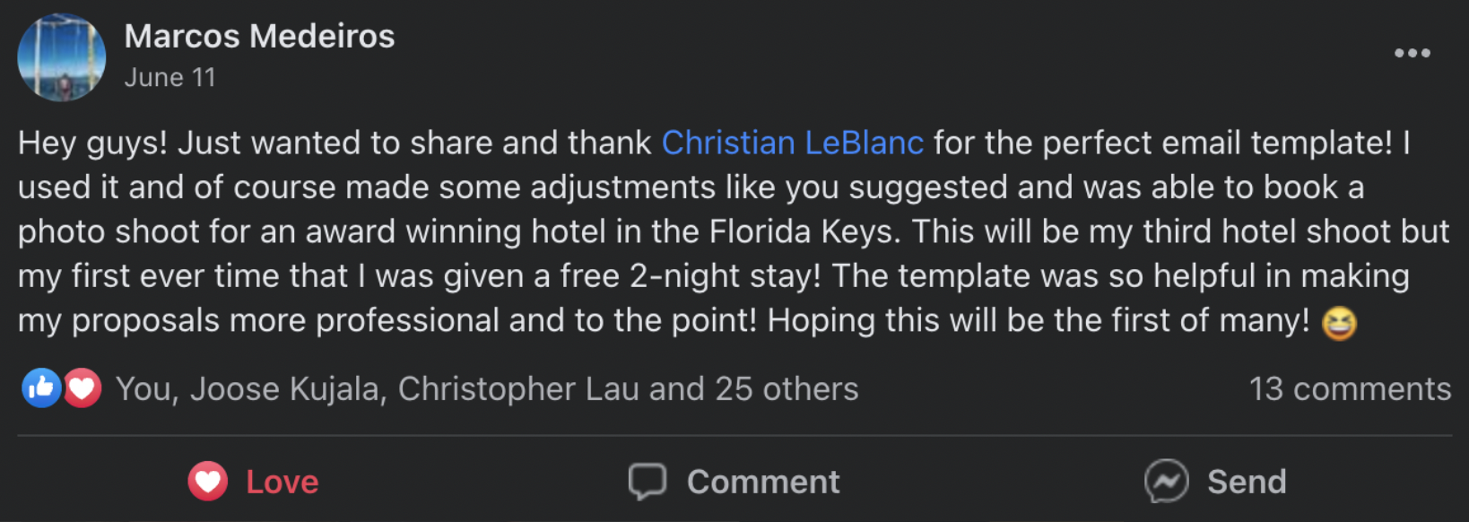 LCA community testimonial